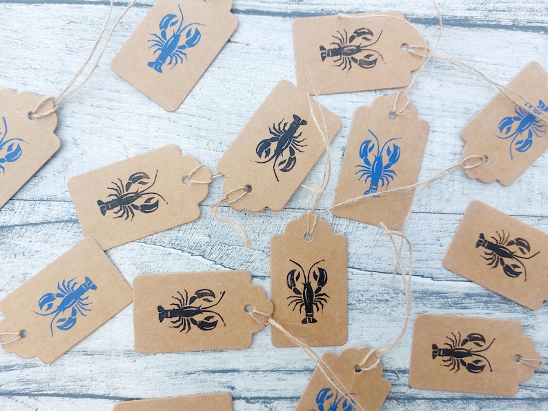 Sea Creatures Ink Stamps, Star Fish, Crab, Turtle, Jellyfish, Sea Horse, Angler Fish Printing Blocks, DIY Eco Wrapping Paper, Aquatic Stamps image 12