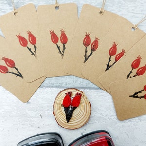Seeds Ink Stamps, Pine Cone, Sycamore, Dandelion, Acorn, Poppy, Rosehip Printing Block, Hand Carved Rubber Stamp, DIY Eco Wrapping Paper image 8