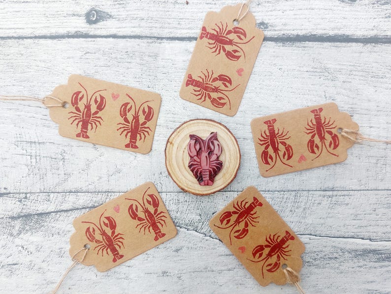 Sea Creatures Ink Stamps, Star Fish, Crab, Turtle, Jellyfish, Sea Horse, Angler Fish Printing Blocks, DIY Eco Wrapping Paper, Aquatic Stamps image 13