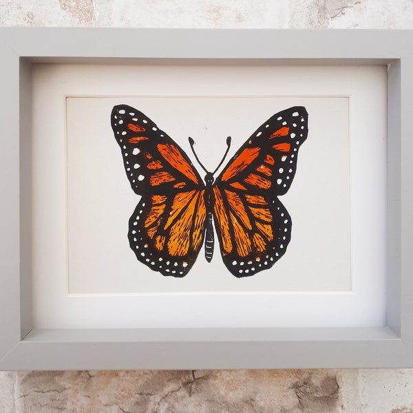 Butterfly Linocut Etsy