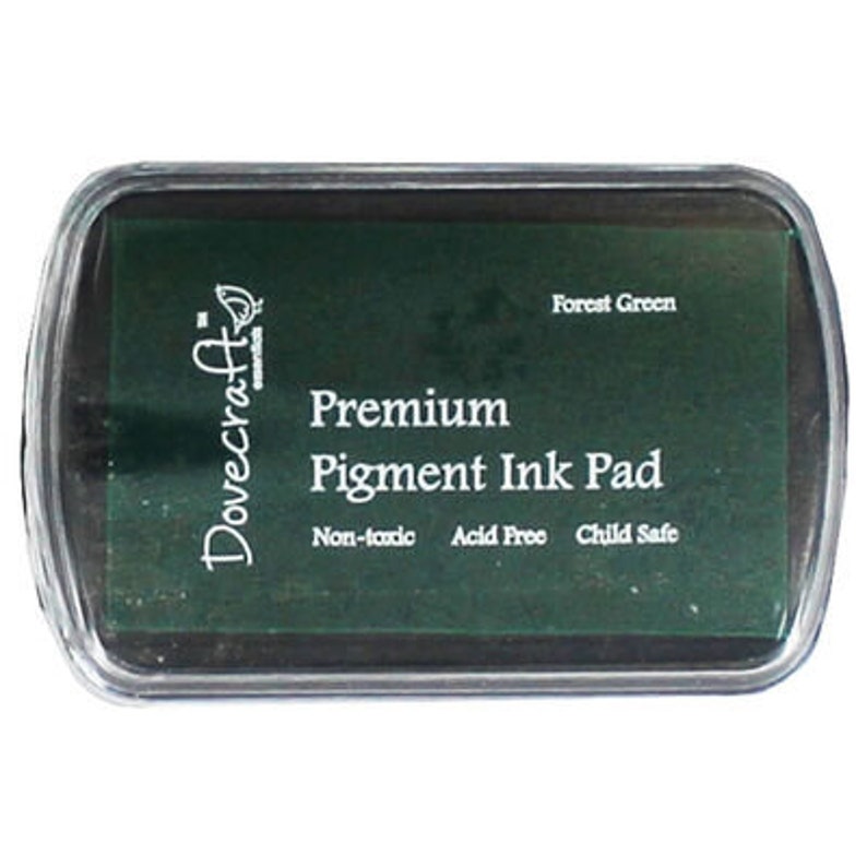 Almohadilla para sellos de tinta Dovecraft, almohadilla para manualidades, no tóxica, sin ácido, segura para niños Forest Green ink pad
