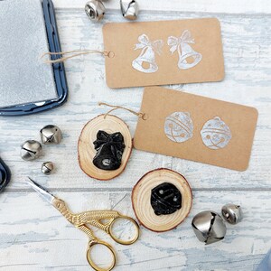 Christmas Jingle Bells Ink Stamps, Hand Carved Bell Printing Block, DIY ...