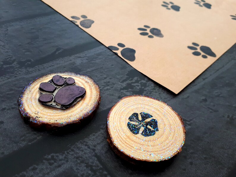 Paw Print Ink Stamp Hand Carved Printing Block DIY Wrapping Etsy UK