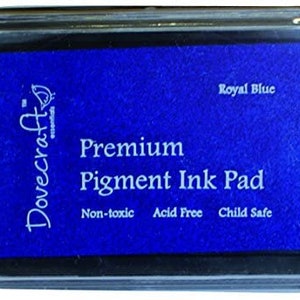 Almohadilla para sellos de tinta Dovecraft, almohadilla para manualidades, no tóxica, sin ácido, segura para niños Royal Blue ink pad