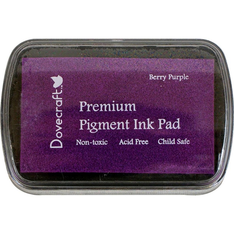 Almohadilla para sellos de tinta Dovecraft, almohadilla para manualidades, no tóxica, sin ácido, segura para niños Berry Purple ink pad