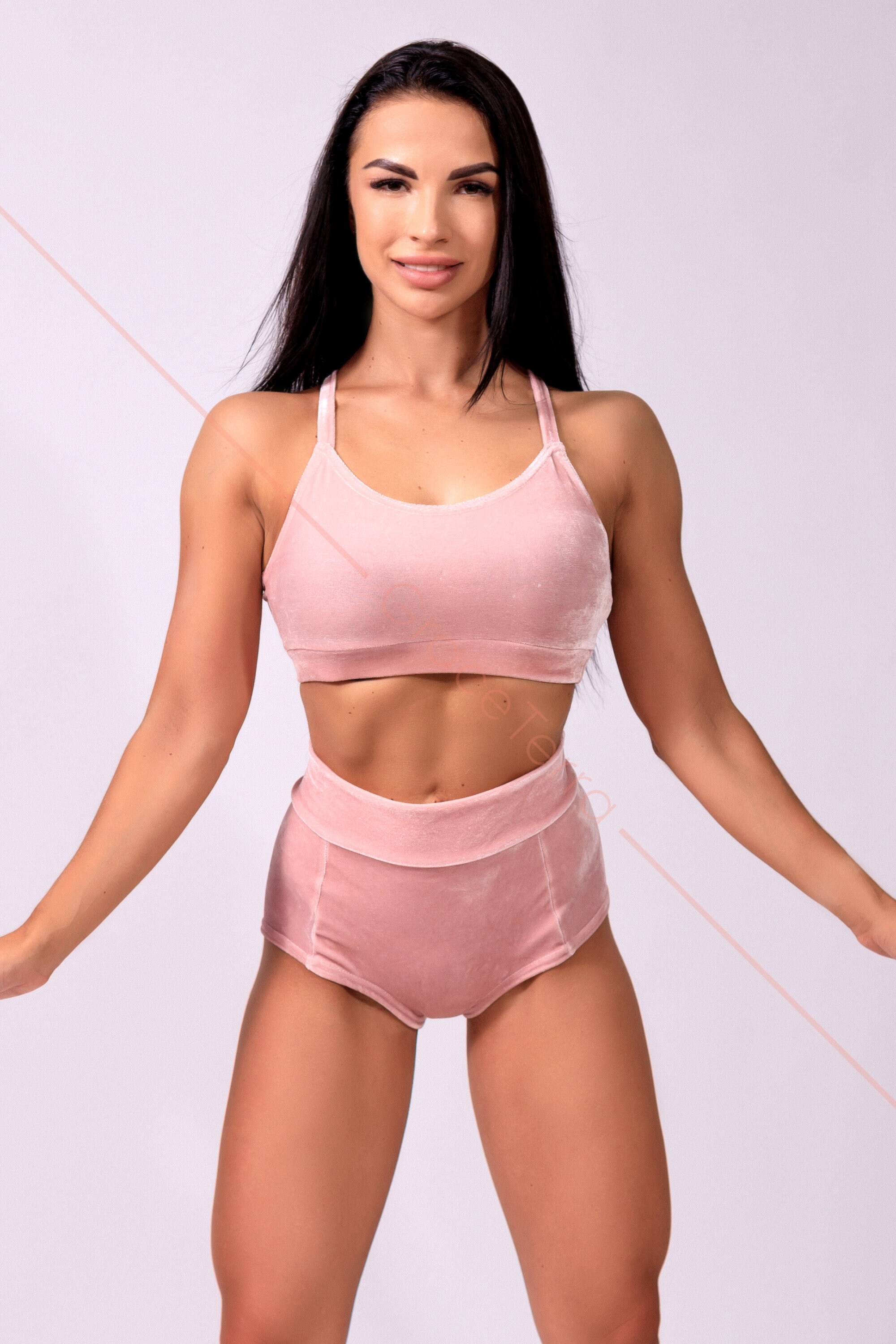 Classic cropped top in velor. Pole Dance Wear Etsy