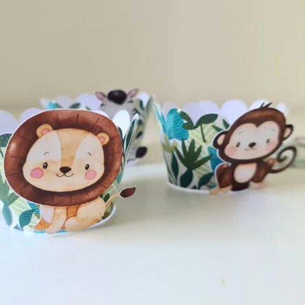 Jungle Cupcake Wrapper Etsy