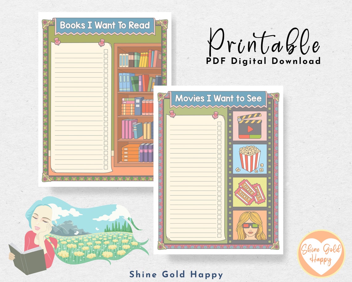 Bucket List Planner PDF Digital Download Printable Etsy