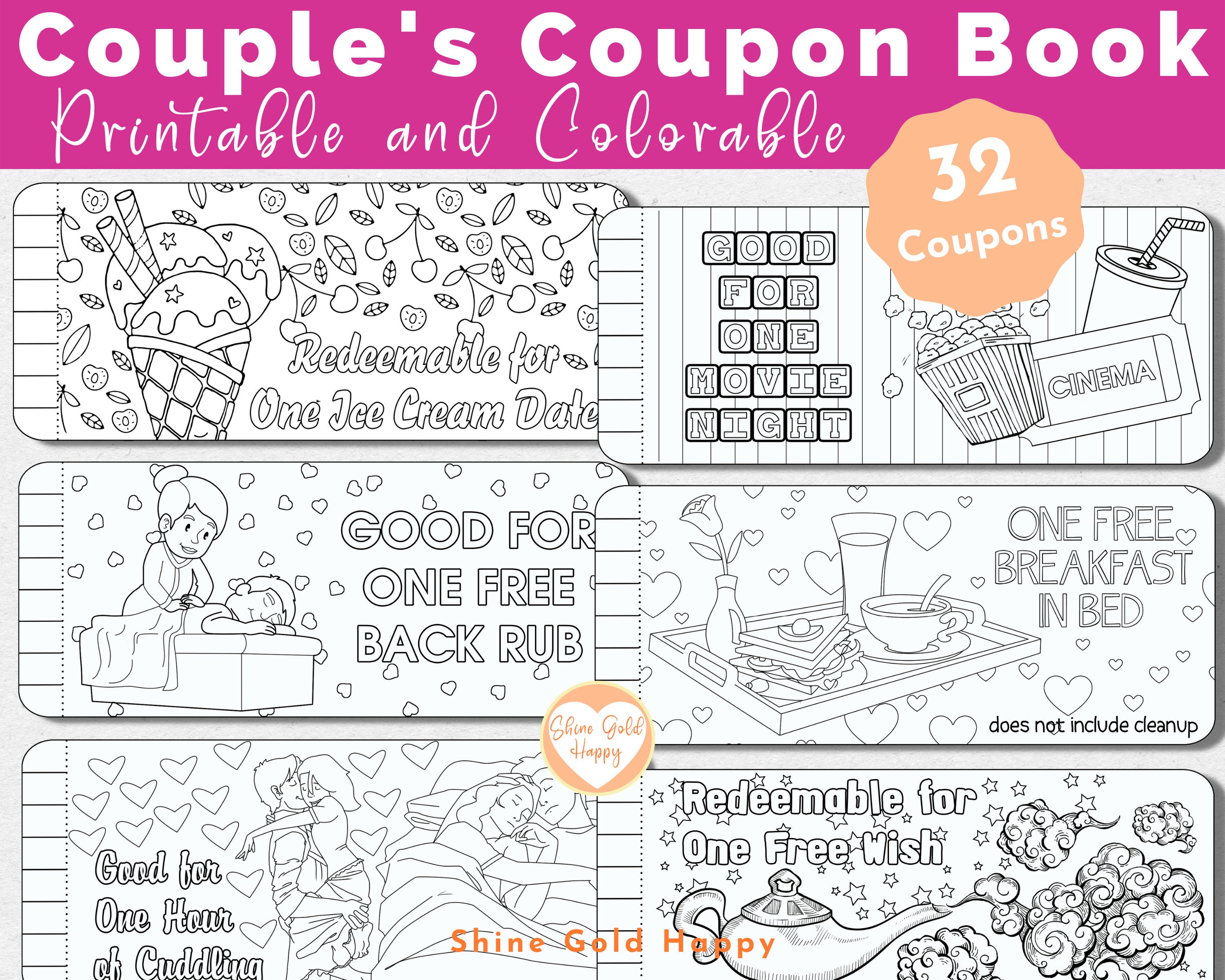 Couple's Coupon Book Printable Valentine's Birthday | Etsy