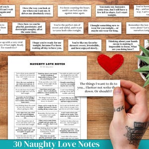 Bilhetes de amor travessos, sedutores, dia dos namorados, aniversário, notas de amor DIY, românticos para o marido para impressão, download instantâneo