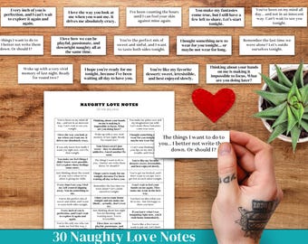 Naughty Little Love Notes, Flirty, Valentine's Day, Anniversary, DIY Love You Notes, Romantic for Husband Printable Instant Download