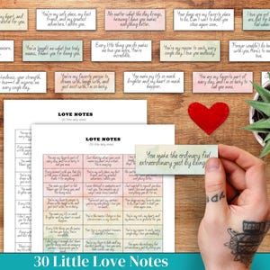 Pequenos bilhetes de amor românticos, Dia dos Namorados, Aniversário DIY Love You Notes, Romântico para Marido, Namorado, GF, Download instantâneo para impressão