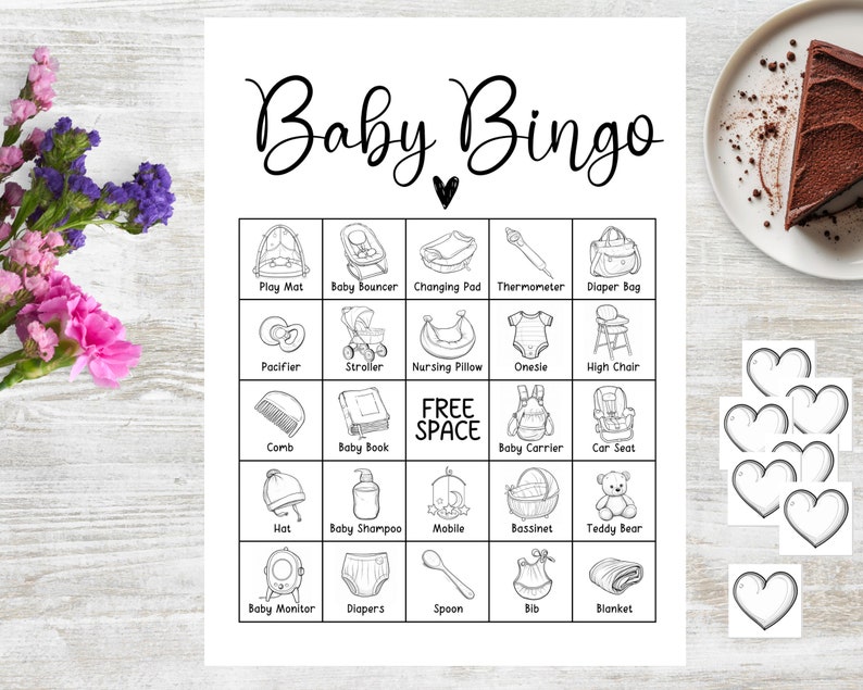 Baby Shower Bingo, 50 Bingo Cards, Printable Baby Shower Game, Baby ...