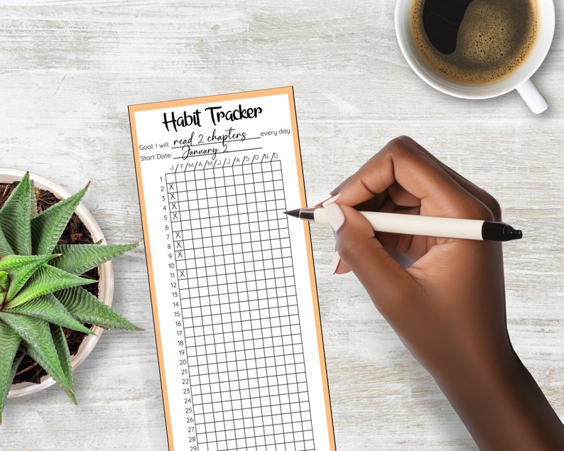 Habit Tracker Bookmark Bright Pastels, Reading Tracker, Bookmark ...