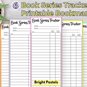 Book Series Tracker Bookmark Bright Pastels, Reading Tracker, Bookmark Tracker, Printable Instant Download