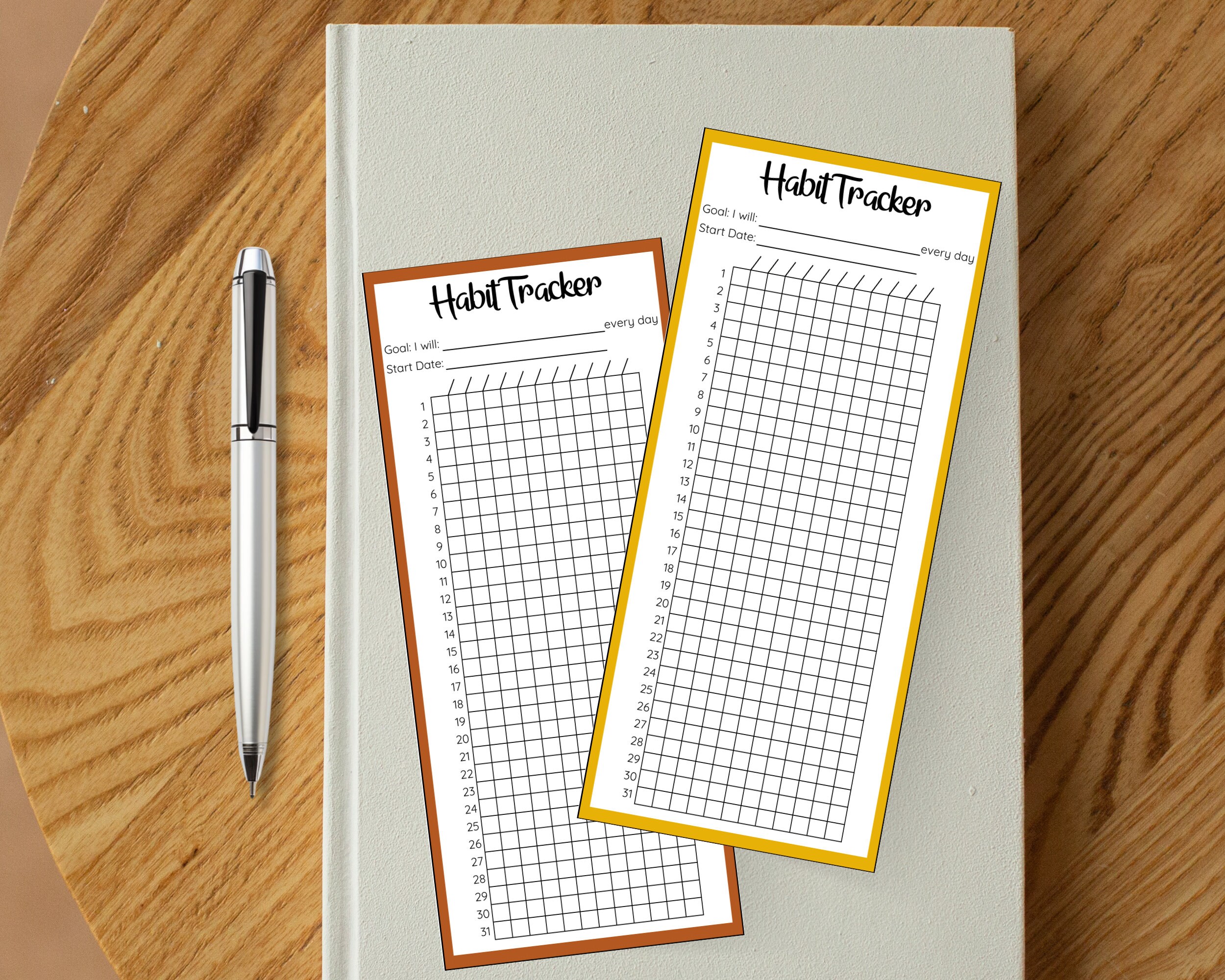 Habit Tracker Bookmark Autumn, Reading Tracker, Bookmark Tracker ...