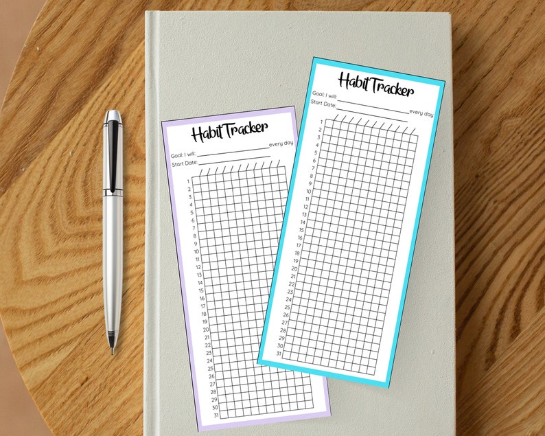Habit Tracker Bookmark Bright Pastels, Reading Tracker, Bookmark ...