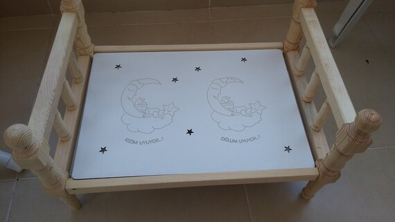 wooden doll cradle