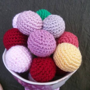 Baby Gift Cotton Beads Crochet Baby Balls 20 Pcs Preschool Knitted Balls Waldorf Pet Ball Toddler Activities Montessori Toys