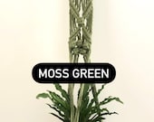 GREEN COLLECTION Macrame Plant Hanger in forest green moss green olive green boho indie rustic home decor indoor plants
