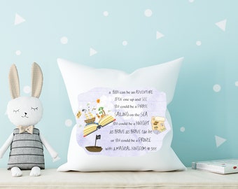 Personalised Kids Reading Cushion/Comfort Cushion/Boys Book Cushion/Personalised Children Cushion/Birthday Gift/Book Pillow/Reading Pillow