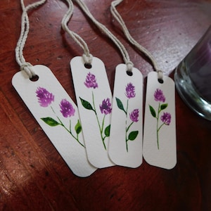Red Clover Mini Tag Set, In Watercolors Original Art By Jamie Anderson