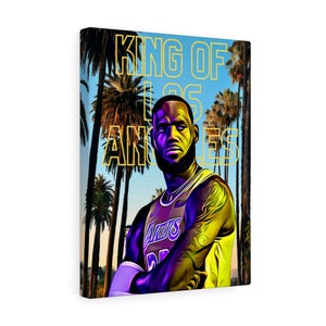 Lebron James King of LA Lakers Canvas Gallery Wraps