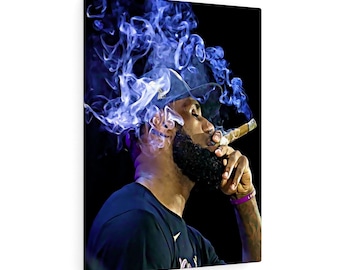 Lebron James LA Lakers Championship Cigar Digital Drawing Canvas Wraps