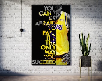 Lebron James Lakers 6 Failure Motivational Quote Canvas Poster Wall Art