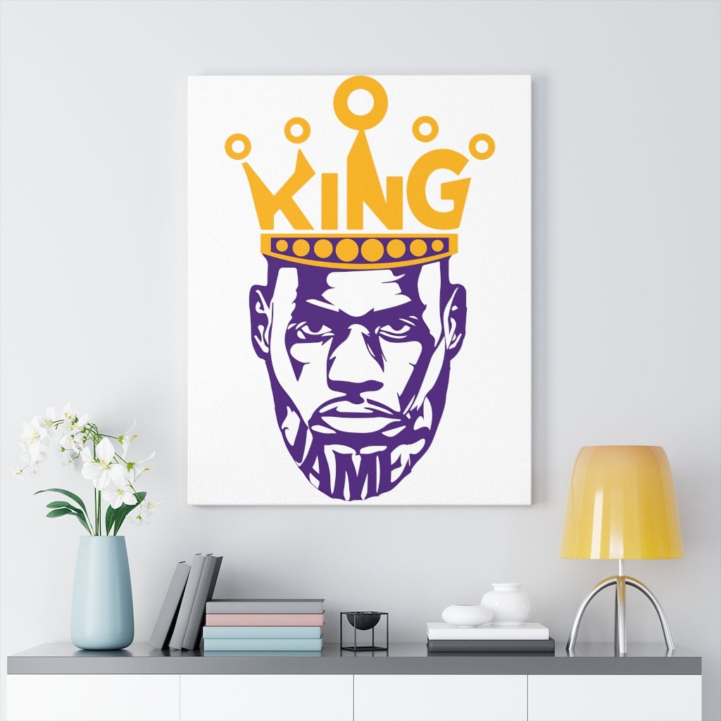 King Lebron James Los Angeles Lakers Word Art Minimalist White