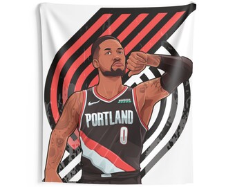 Damian Lillard Portland Trail Blazers Art Wall Tapestries