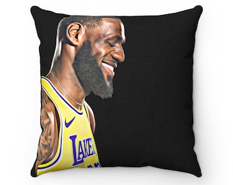 Lebron James LA Lakers Square Pillow