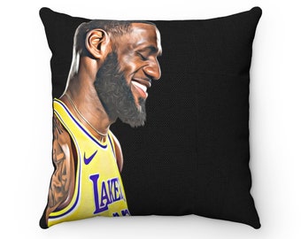 Lebron James LA Lakers Square Pillow