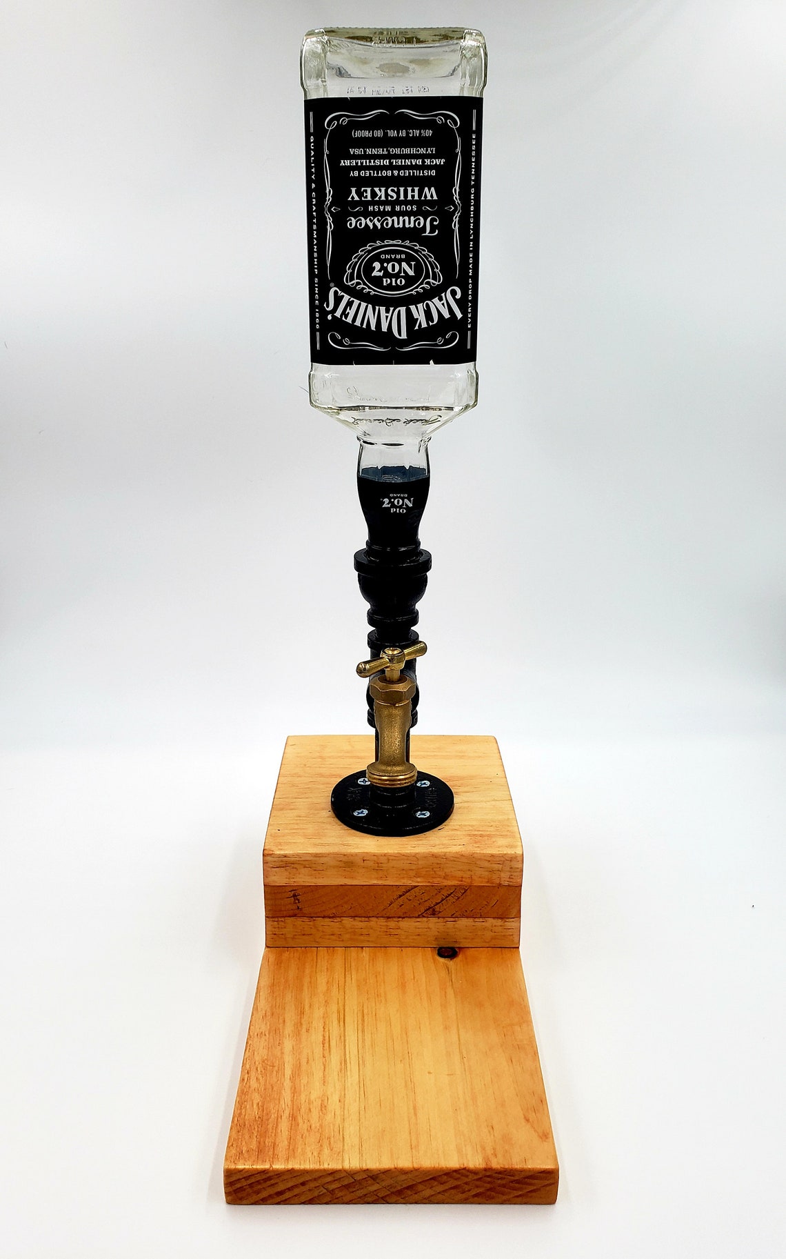 Liquor Dispenser Single Bottle Man Cave Industrial Decor Etsy