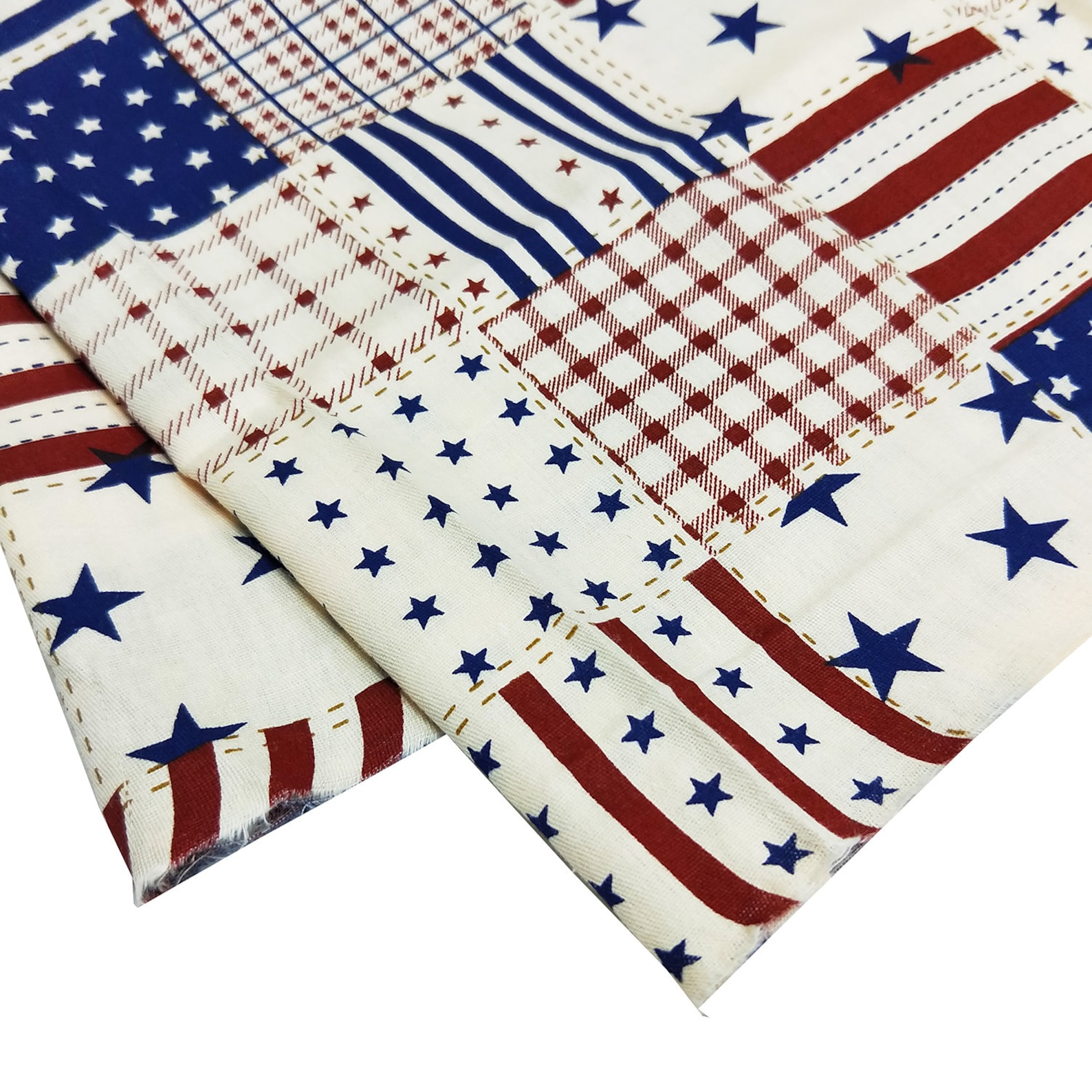 Patriotic Fabric By The Yard Stars strips patchwork quilting Etsy