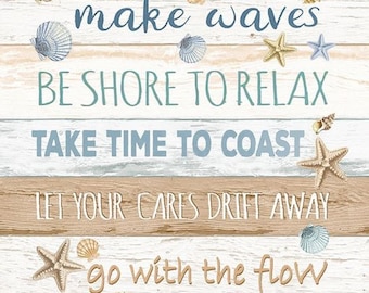 Timeless Treasure - Ocean Vibes Beach Cotton Panel 24" x 42" - CD3029