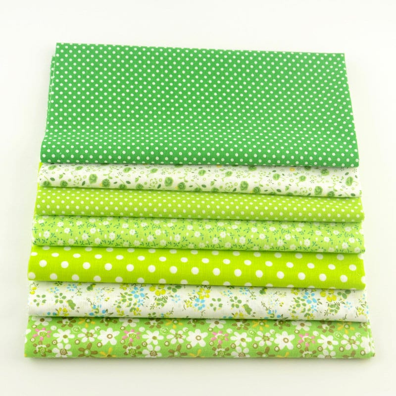 Fat Quarter Green Floral Bundle of 7 20x20 100 Etsy UK
