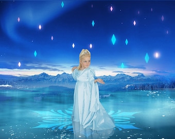 Fondo digital de la Princesa Frozen, fotografía de invierno (descarga digital)