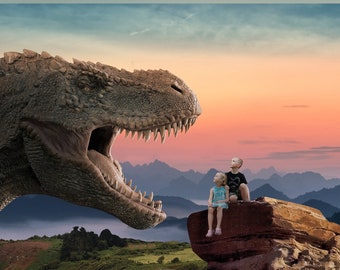 Dinosaur, T-Rex Digital Background, Digital Backdrop, for Composite Photoshop, Jurassic, Animal, Tyrannosaurus, Dinosaur theme.