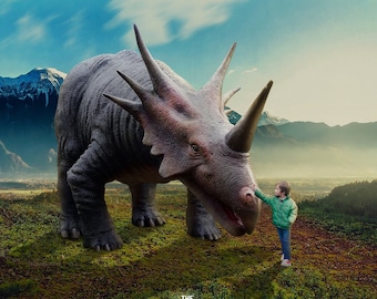 Dinosaur, Triceratops Digital Background, Digital Backdrop, for Composite Photoshop, Jurassic, Animal, Dinosaur theme.