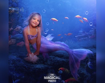 Fondo digital de sirena, tema submarino (JPEG, 300 ppp)