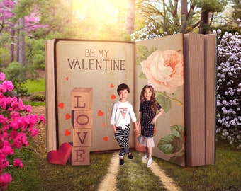 Valentine's Day Flower Field Digital Backdrop (JPEG)