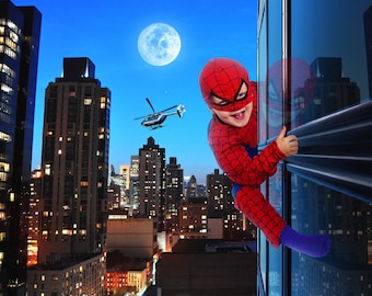 Superhero Cityscape Digital Backdrop, Photoshop Composite (Digital Download)