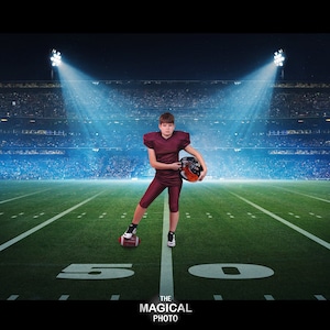 Football Digital Background, Digital Backdrop, Photography, for Composite Photoshop, Field, Stadium, Sports theme.