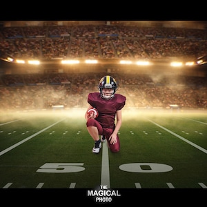 Football Digital Background, Digital Backdrop, Photography, for Composite Photoshop, Field, Stadium, Sports theme.