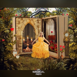 Principessa, sfondo digitale del libro delle fiabe, sfondo digitale, per Photoshop composito, fotografia, fantasia, rosa, tema principessa.