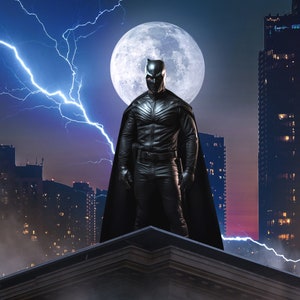 Superhero Digital Background, Digital Backdrop, for Composite Photoshop, Overlay, Night City, Lightning, Cosplay, Superhero theme.