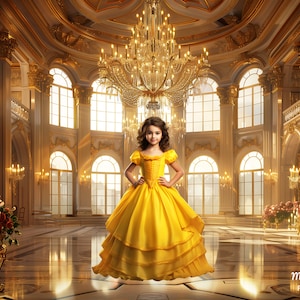 Princess Ballroom Digital Backdrop, Photography Overlay (Digital Download)