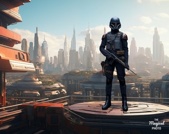 Sci-Fi Wars City Digital Backdrop, Futuristic Theme (Digital Download)