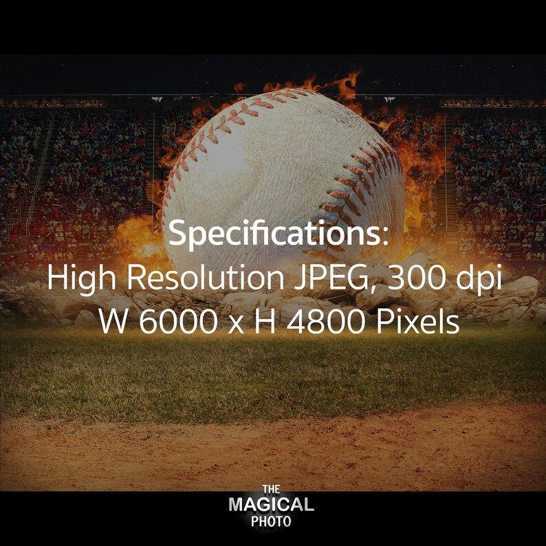 Baseball on Fire Digital Backdrop, Sports Photography (digital Download ...